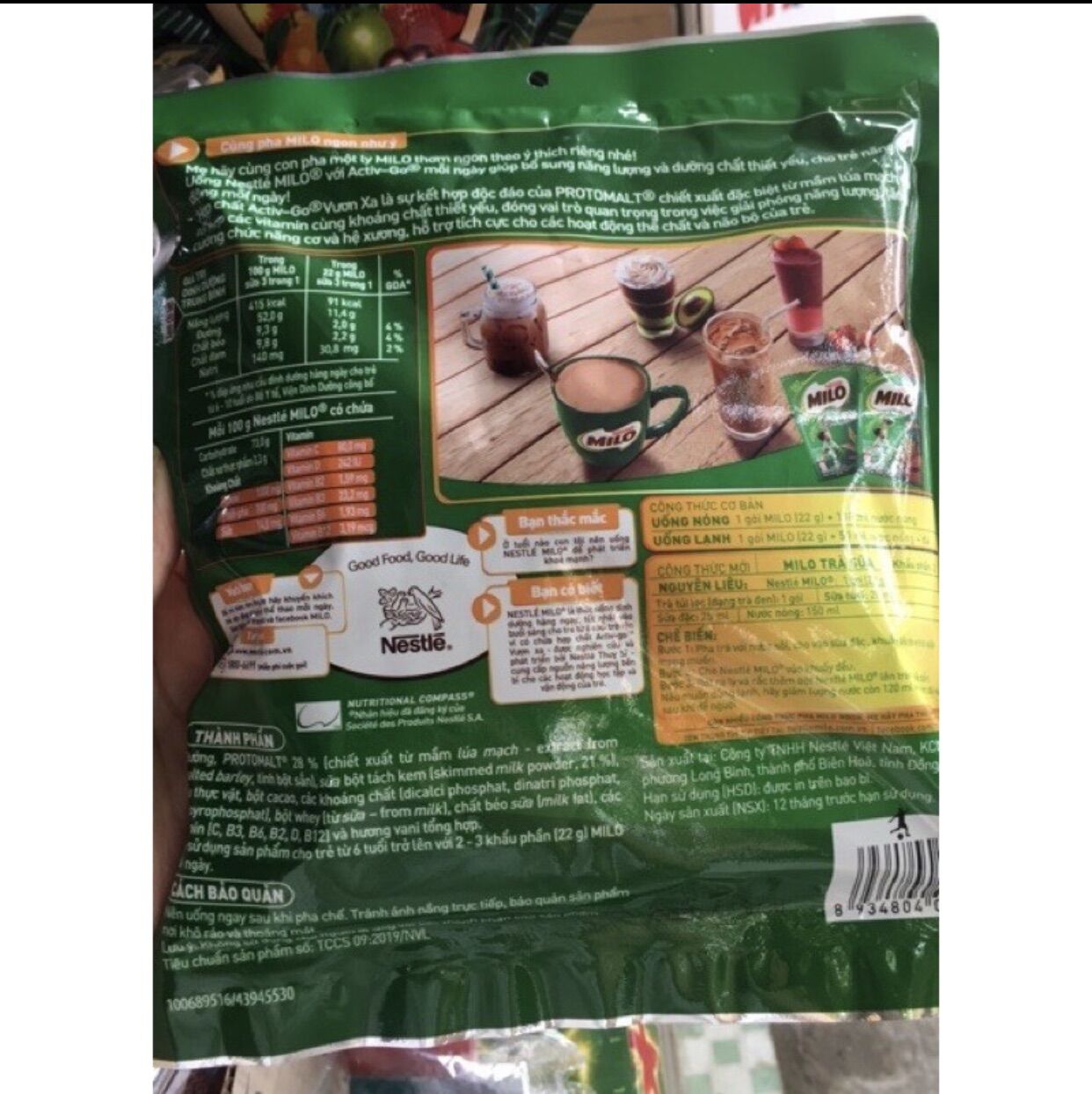 THỨC UỐNG DINH DƯỠNG MILO LÚA MẠCH TÚI 330G(15gói x 22g) - NESTLE