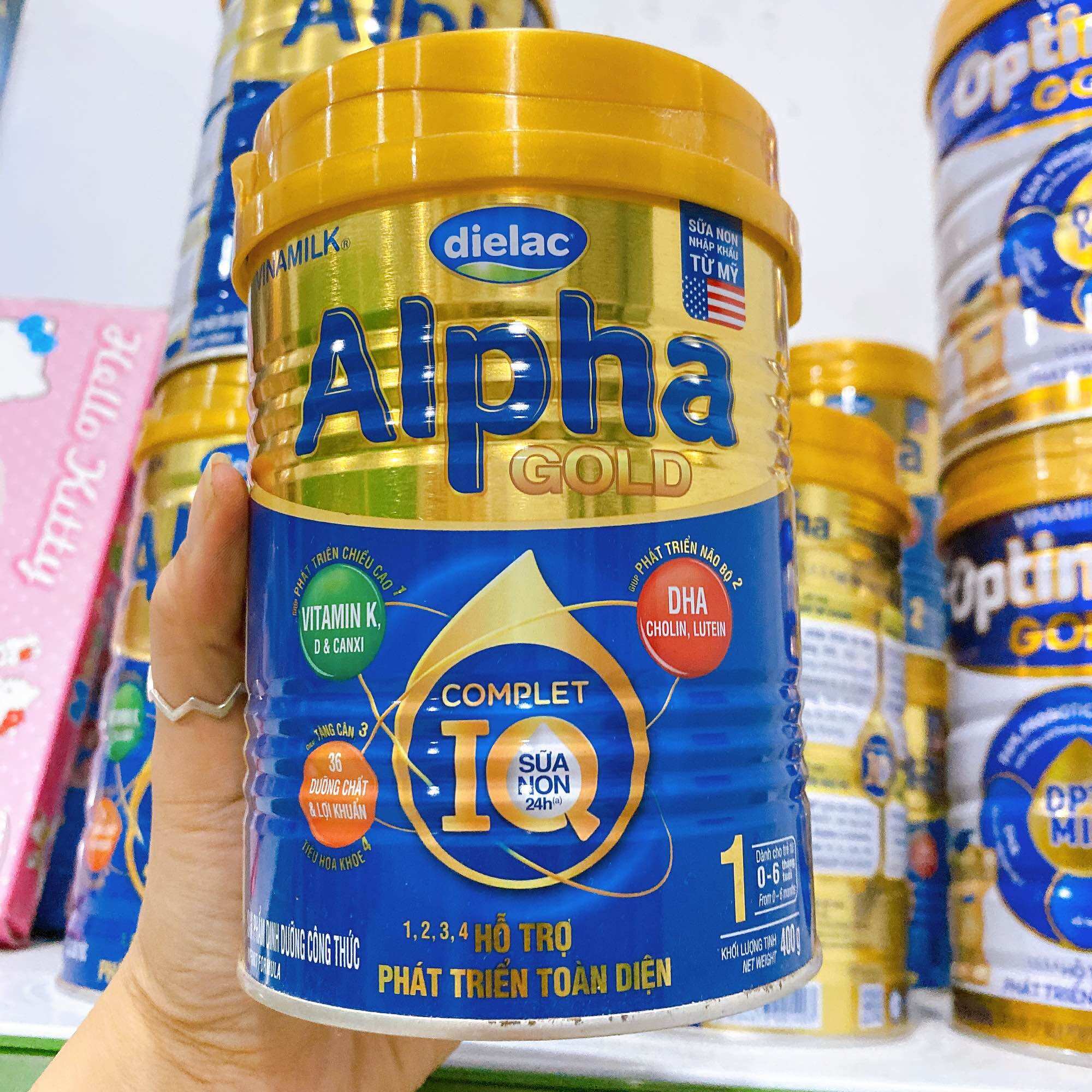 Sữa bột Dielac alpha gold lon 900 g số 1,2,4