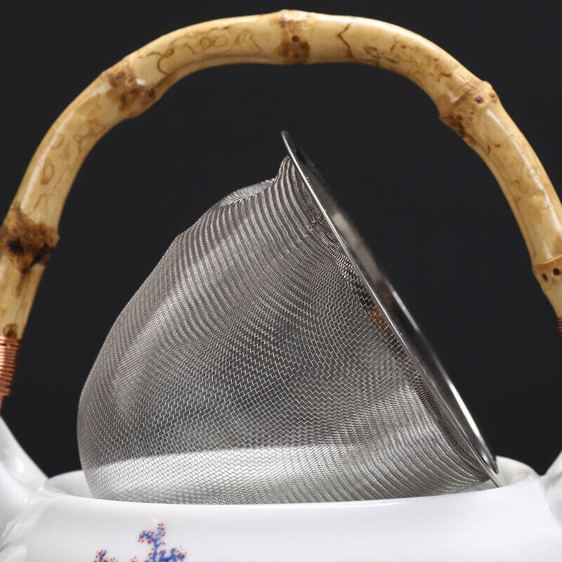 Large Capacity Ceramic Teapot Loop-Handled Teapot Kettle Teapot 1000 Jingdezhen High Grade and White Porcelain Restaurant Teapot