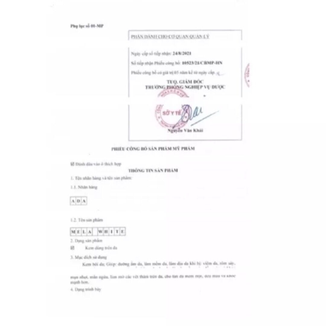 Serum Căng Bóng Mờ Thâm MELA WHITE-ADA GROUP-10ml