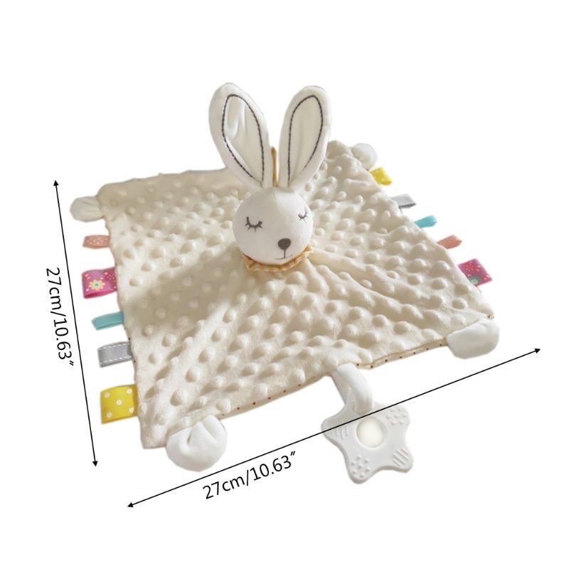 Khăn doudou xoa dịu cho bé, kèm gặm nước, lục lạc trưo nôi
