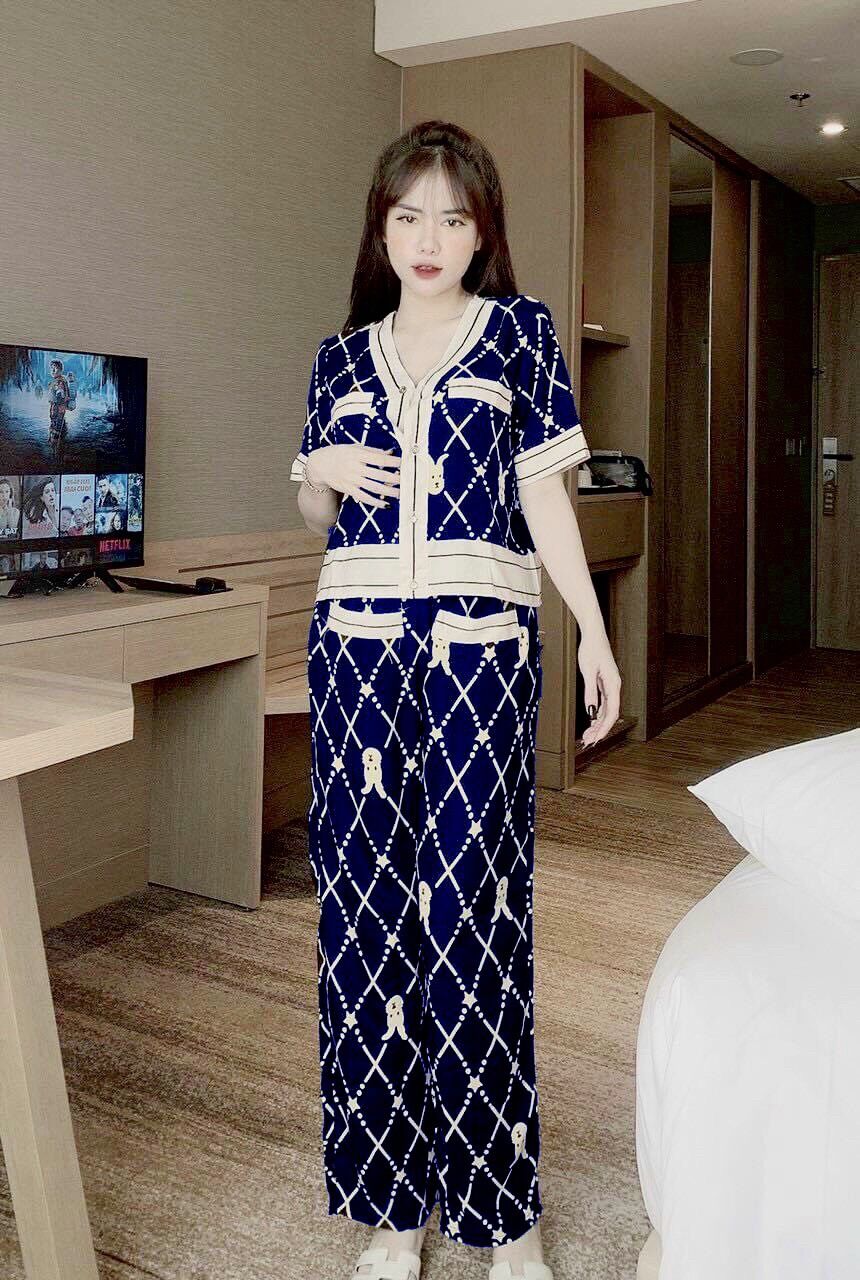Bộ Lụa Mango Mặc Nhà Tay Dài size dưới 58kg