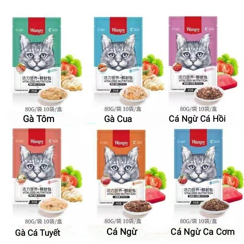 Pate Wanpy đủ vị cho mèo mọi lứa tuổi gói 80g