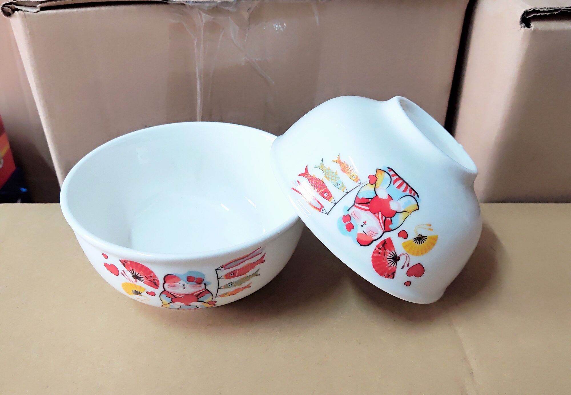 Combo 2 cái chén ăn cơm sứ hoạ tiết