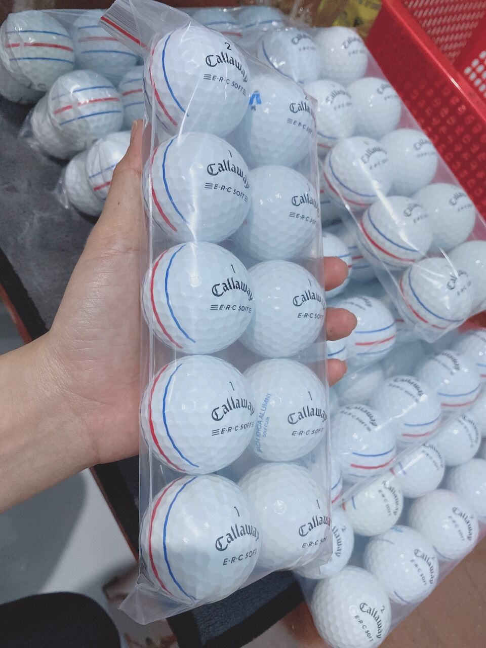 bóng golf callaway ( 3 sọc) túi 10 quả