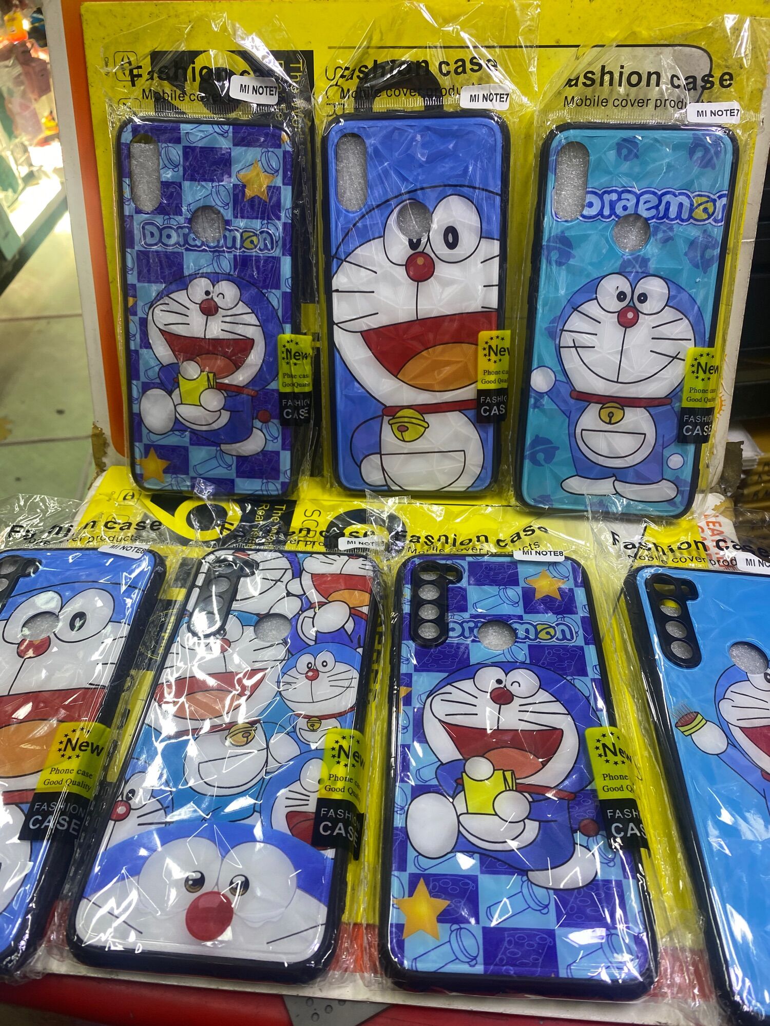 Ốp Xiaomi Redmi note 7; Redmi Note8 viền dẻo Vân đá in Doremon