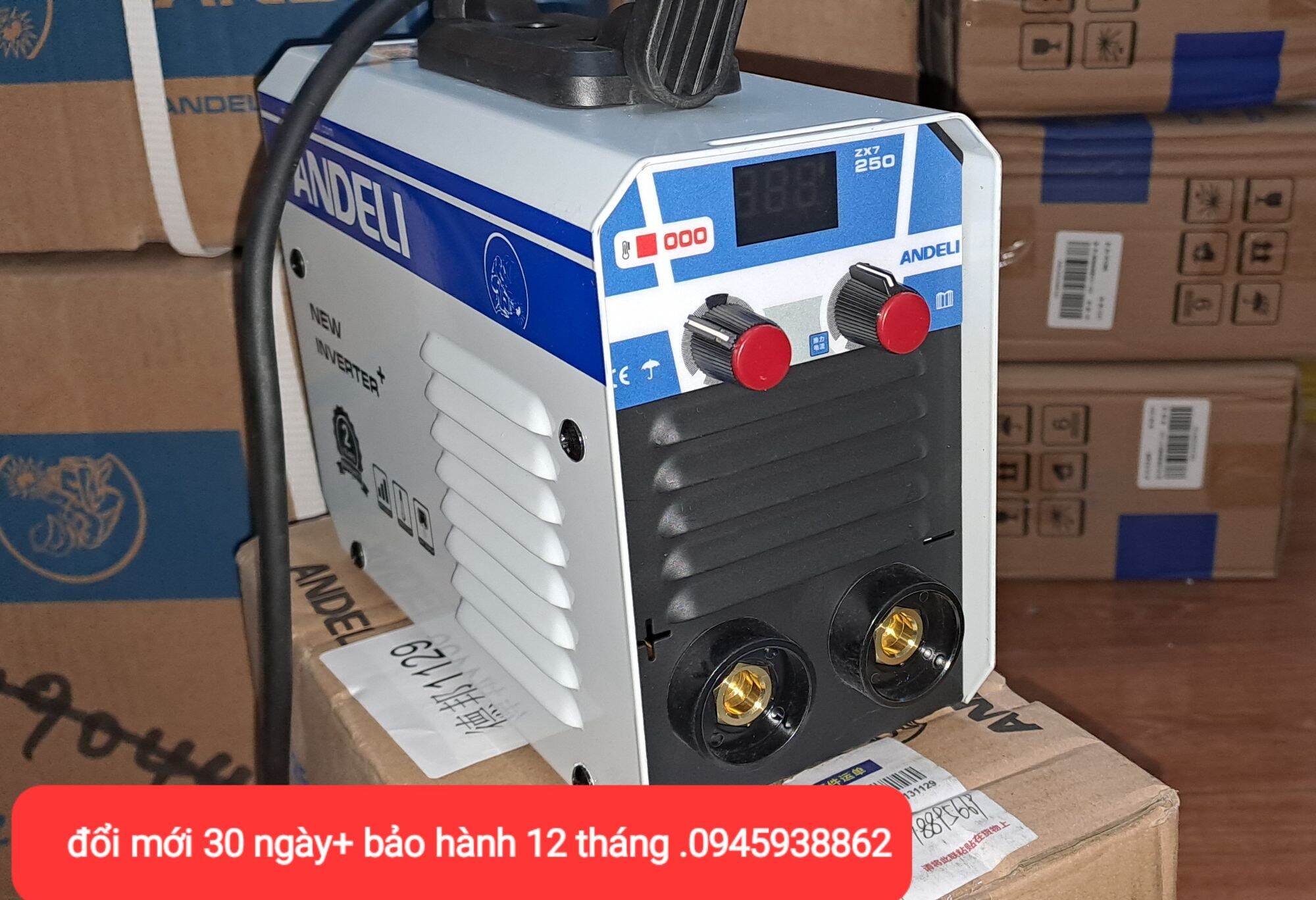 máy hàn que điện tử zx-250 ANDELI(phụ kiện kẹp mát 2m+dây kìm hàn que 3m)