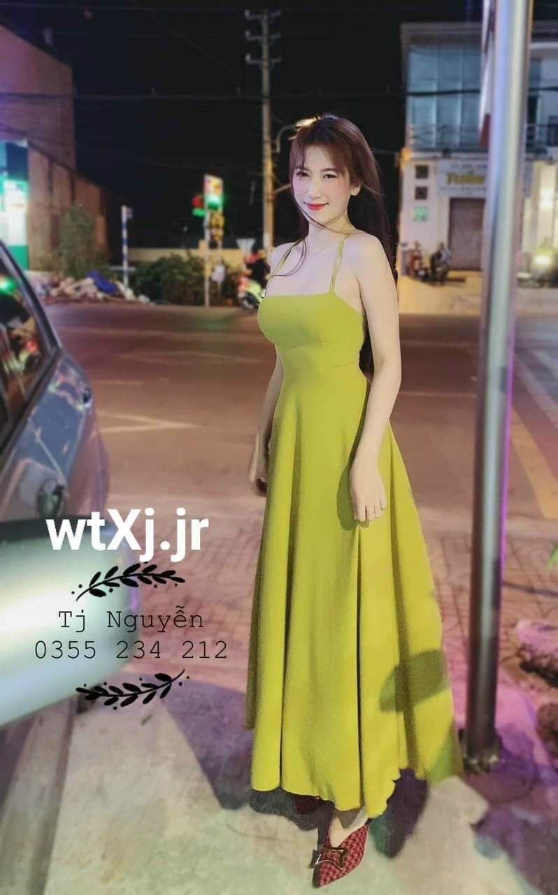 🎀ĐẦM MAXI XANH CHUỐI CỰC XINH