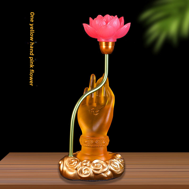 Đèn Hoa Sen Đổi Màu Bảy Màu Thờ Phật 202411 Đèn Lưu Ly Phật Pháp Đèn Hoa Sen Tay Phật Đèn Vĩnh Cửu Lde