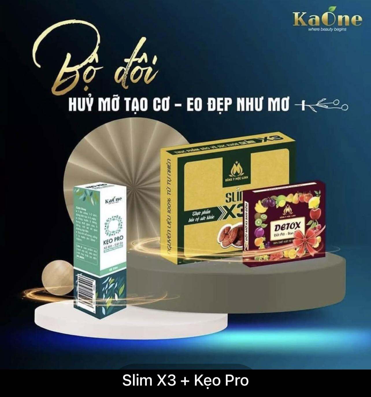 Combo Bộ 3 Giảm Cân Slim X3 - Detox - Kẹo Pro - Không Giảm Hoàn Tiền
