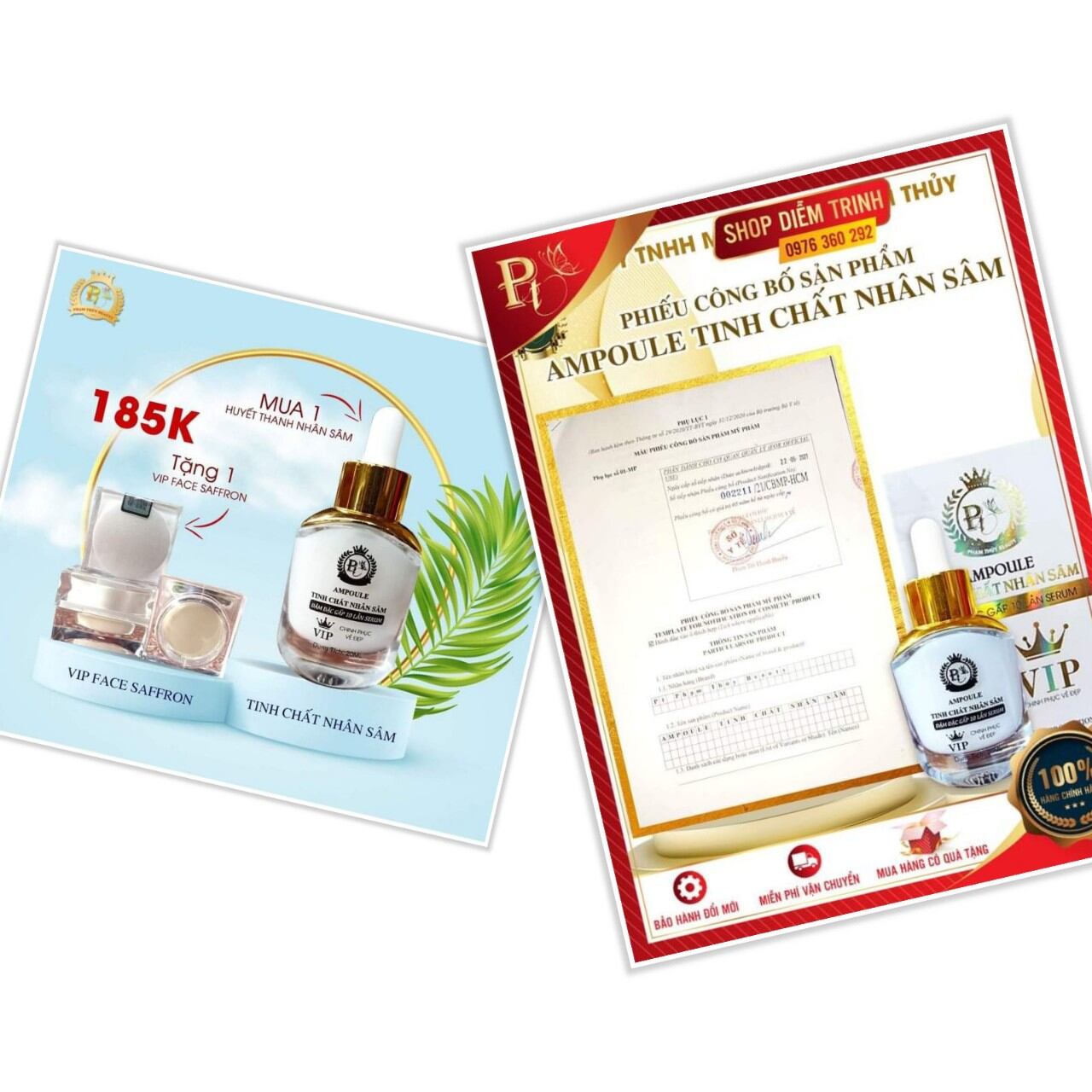 Combo 2 Huyết thanh nhân sâm 20ml spf45+