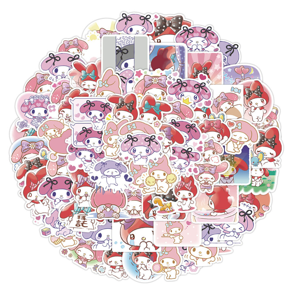 Set 50/100 hình dán sticker chống thấm nước melody