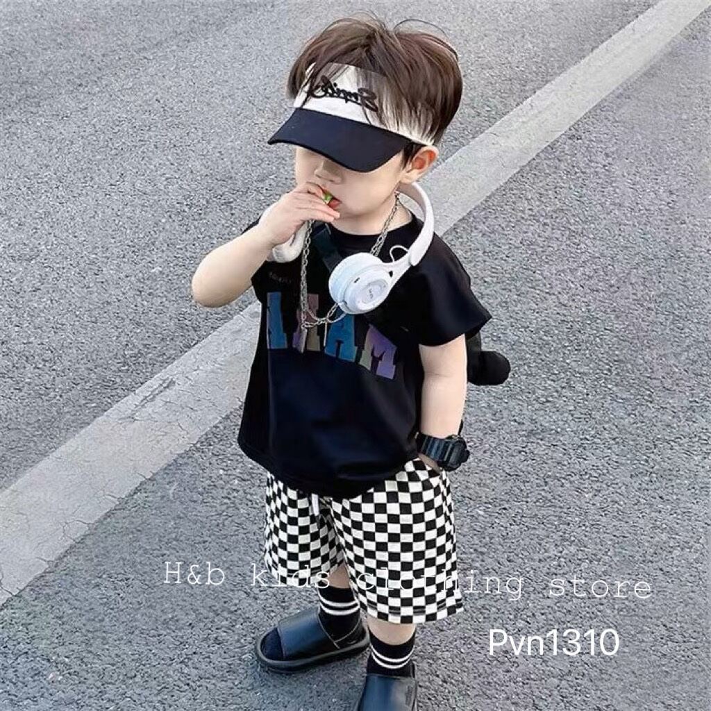 Set áo cotton phản quang - quần đũi cho bé từ 8 - 18kg