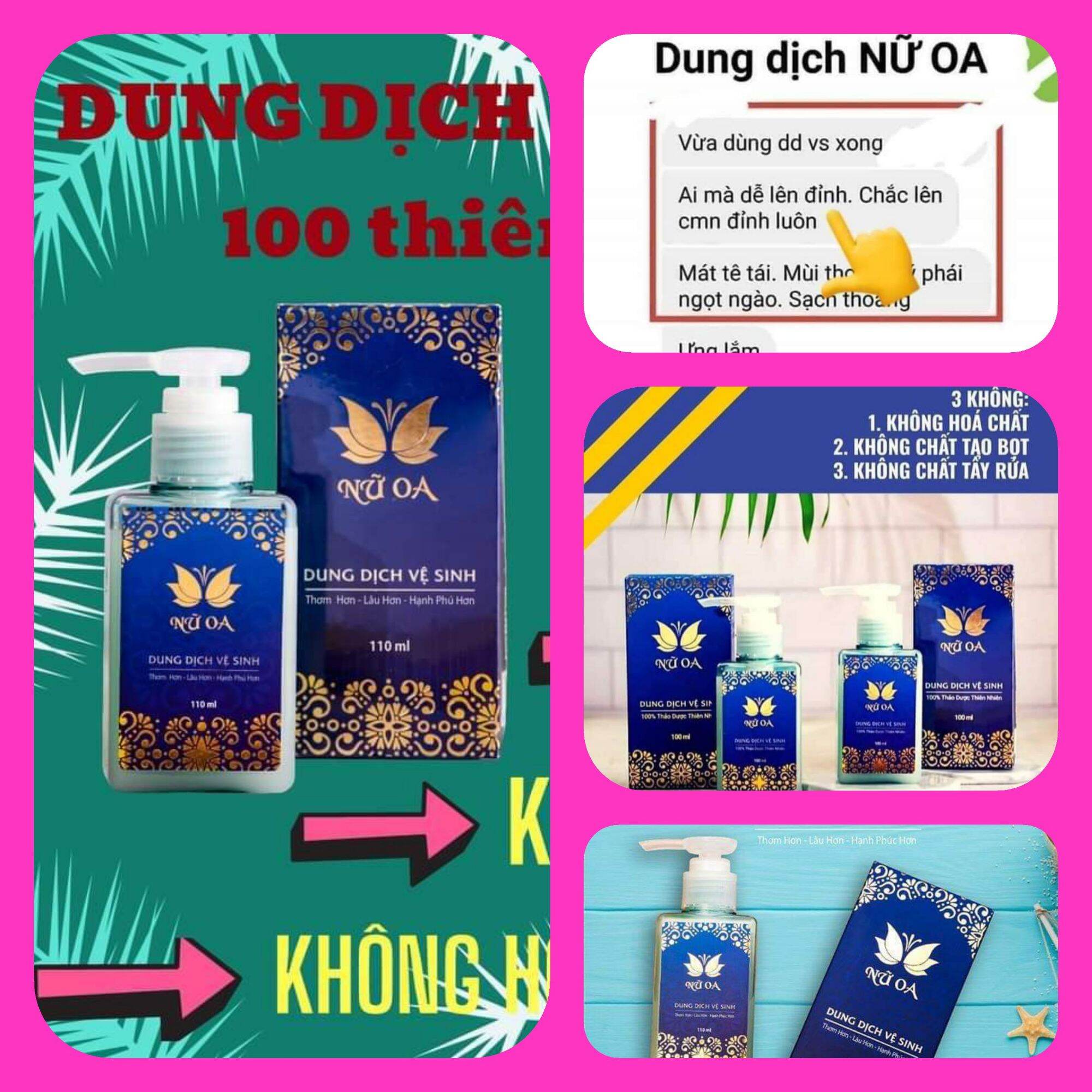 Dung dịch vệ sinh NỮ OA - không bọt - không chất tẩy - không hóa chất tạo mùi