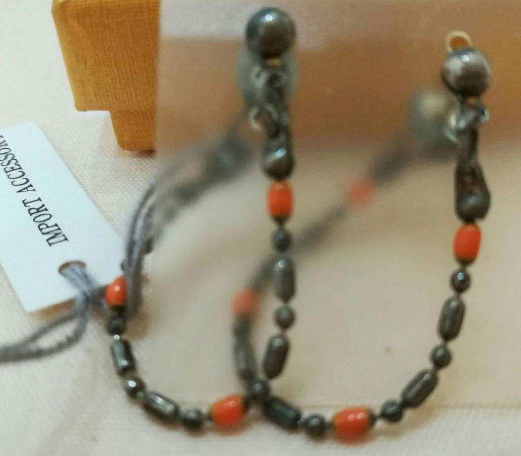 Hoa tai bông tai hạt cườm dáng dài thanh lịch thiết kế nguyên bản phong cách Nhật Bản