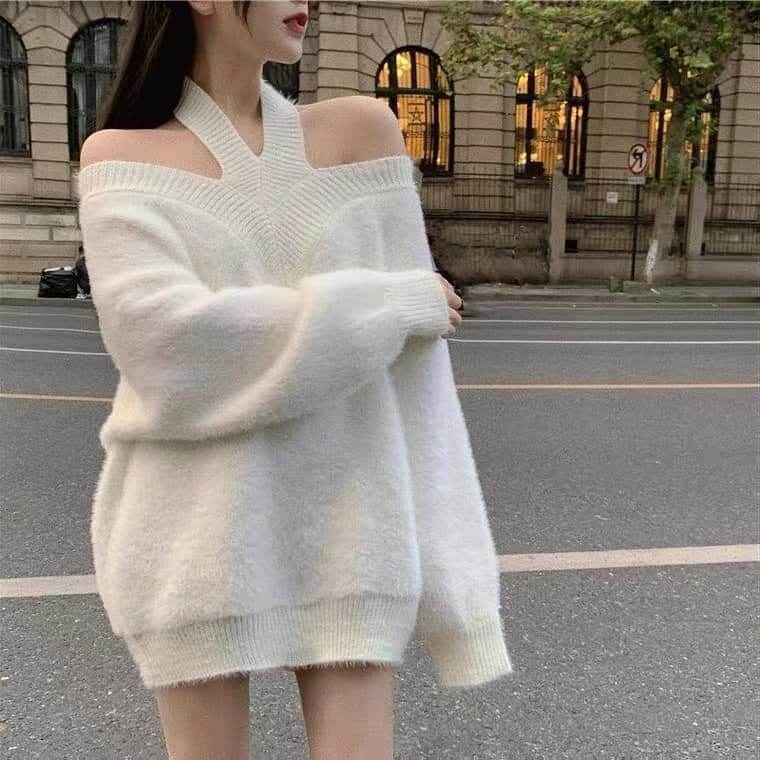 áo len trắng chất dày dặn mặc được nhiều kiểu dáng