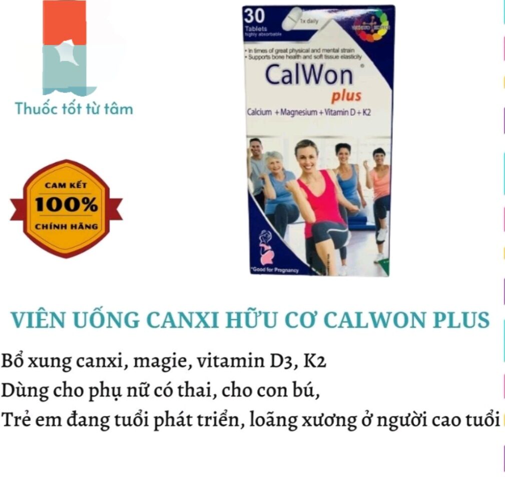 CalWon plus canxi hữu cơ giảm nguy cơ thiếu hụt canxi ở phụ nữ có thai, cho con bú.bổ sung canxi phát triển chiều cao ở trẻ,giảm nguy cơ loãng xương ở người cao tuổi