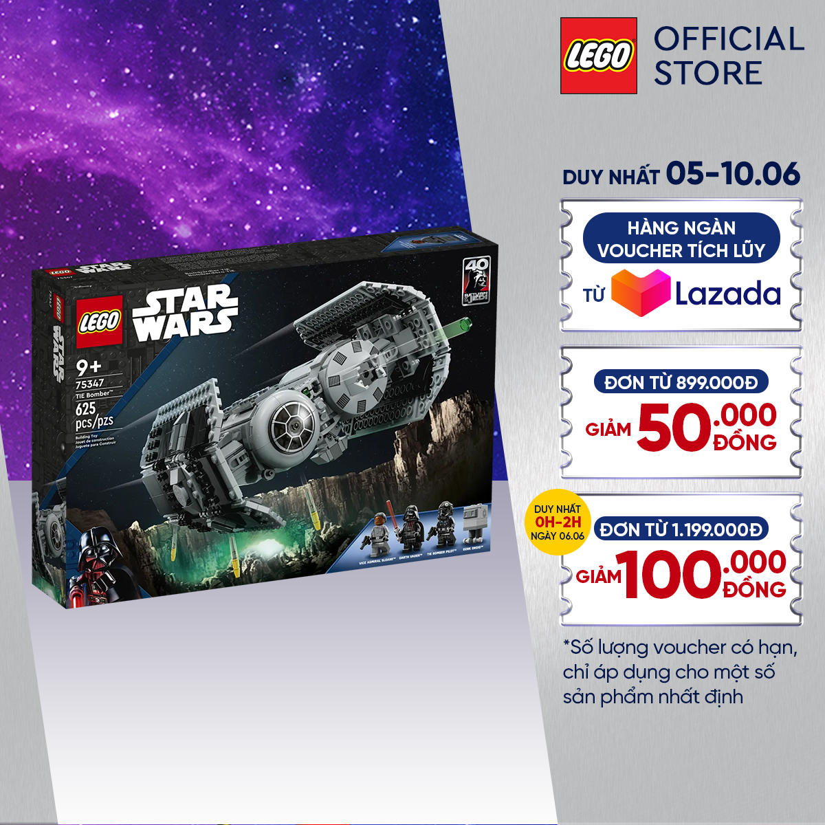 LEGO Star Wars 75347 Đồ chơi lắp ráp Phi Thuyền Vận Chuyển Vũ Khí (625 Chi Tiết)