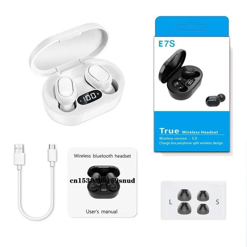 E7s tws tai nghe bluetooth 8 cái/lốc không dây thể thao chống nước tai nghe nhét tai có micro-tai cho điện thoại di động và trò chơi điện tử