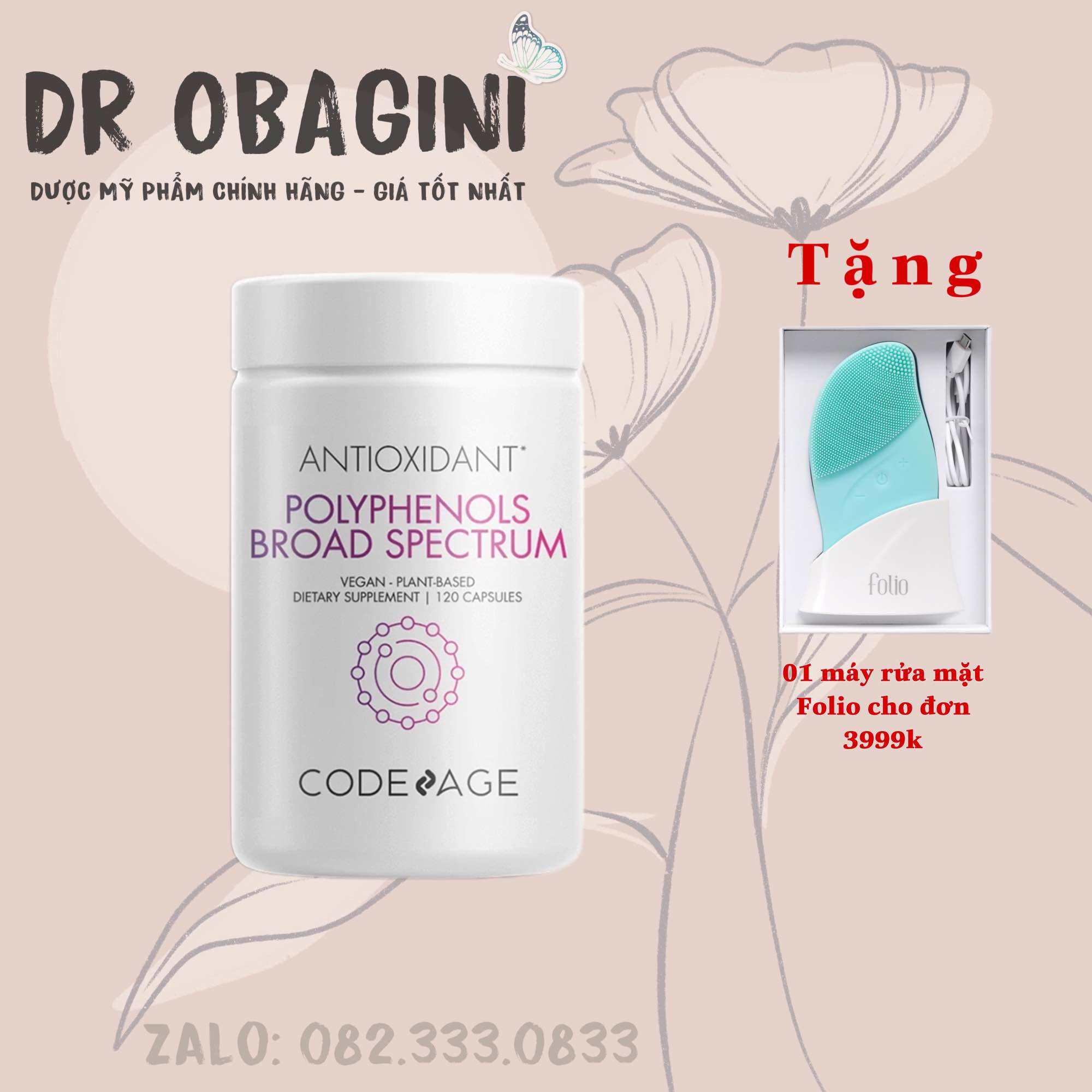 hàng tem cty Viên uống chống nắng CODEAGE POLYPHENOLS BROAD SPECTRUM
