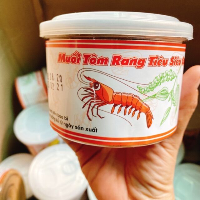 Muối tôm rang tiêu siêu cay hũ 250gram