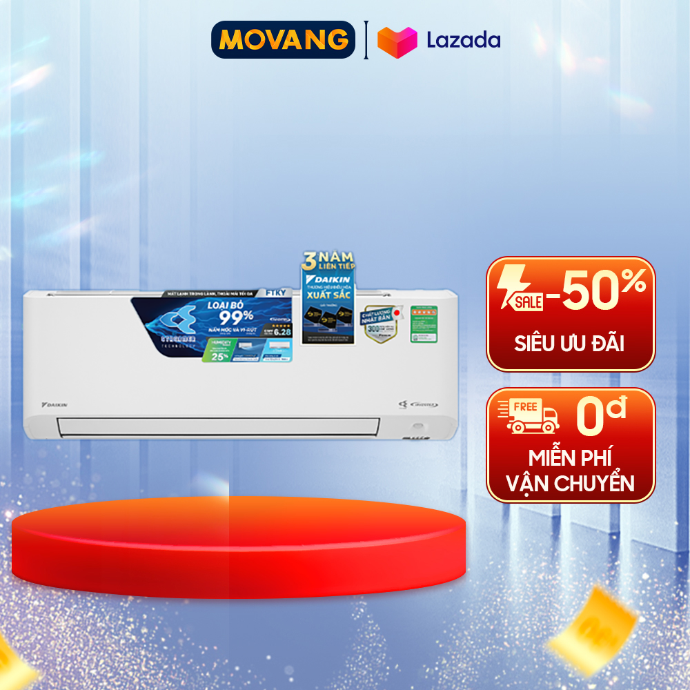 [GIAO TẠI HCM] - Máy lạnh Daikin Inverter 2 HP FTKY50WVMV Mới Hẹn giờ bật tắt máy, Tự khởi động lại 