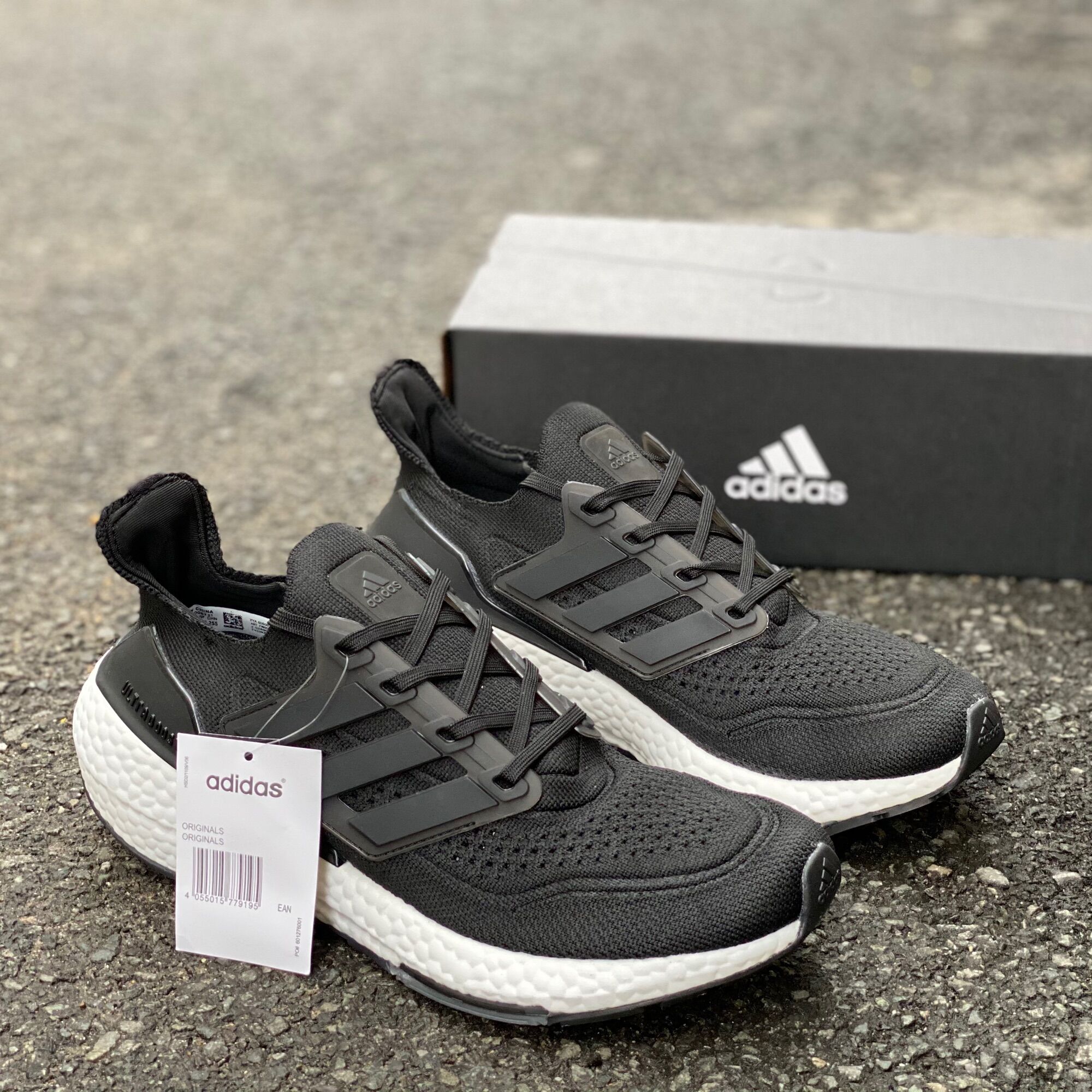 [fullbox,bill,tag] Giày ultraboost 2021 đen đế trắng nam