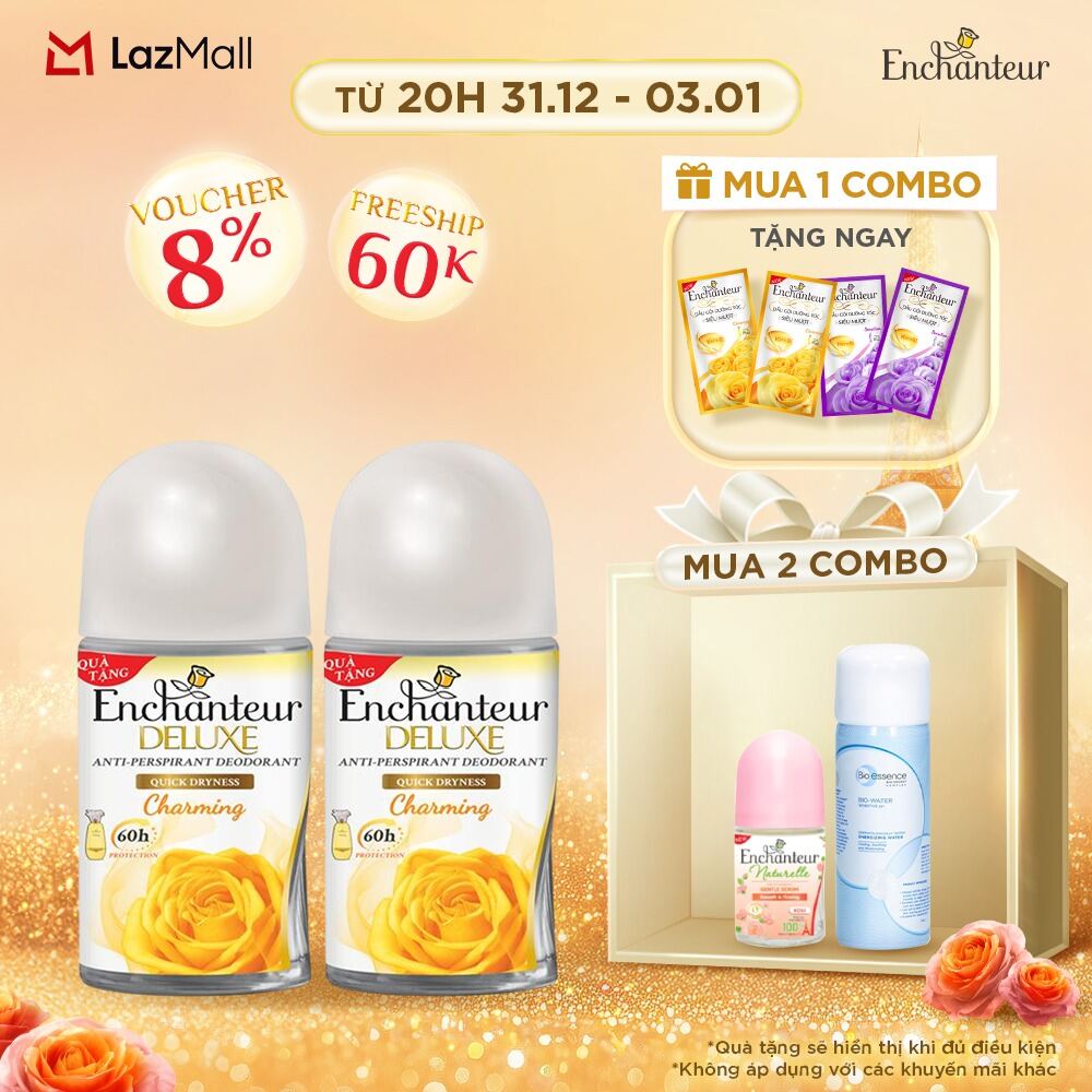 Combo 2 Lăn khử mùi Enchanteur Charming 50ml Chai