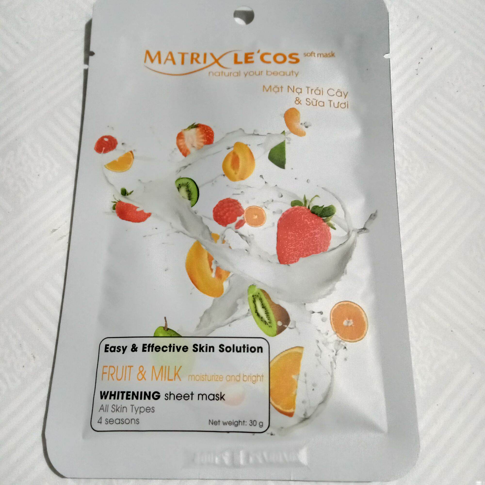 MẶT NẠ GIẤY DƯỠNG DA MATRIX LECOS SÁNG DA 30 GAM