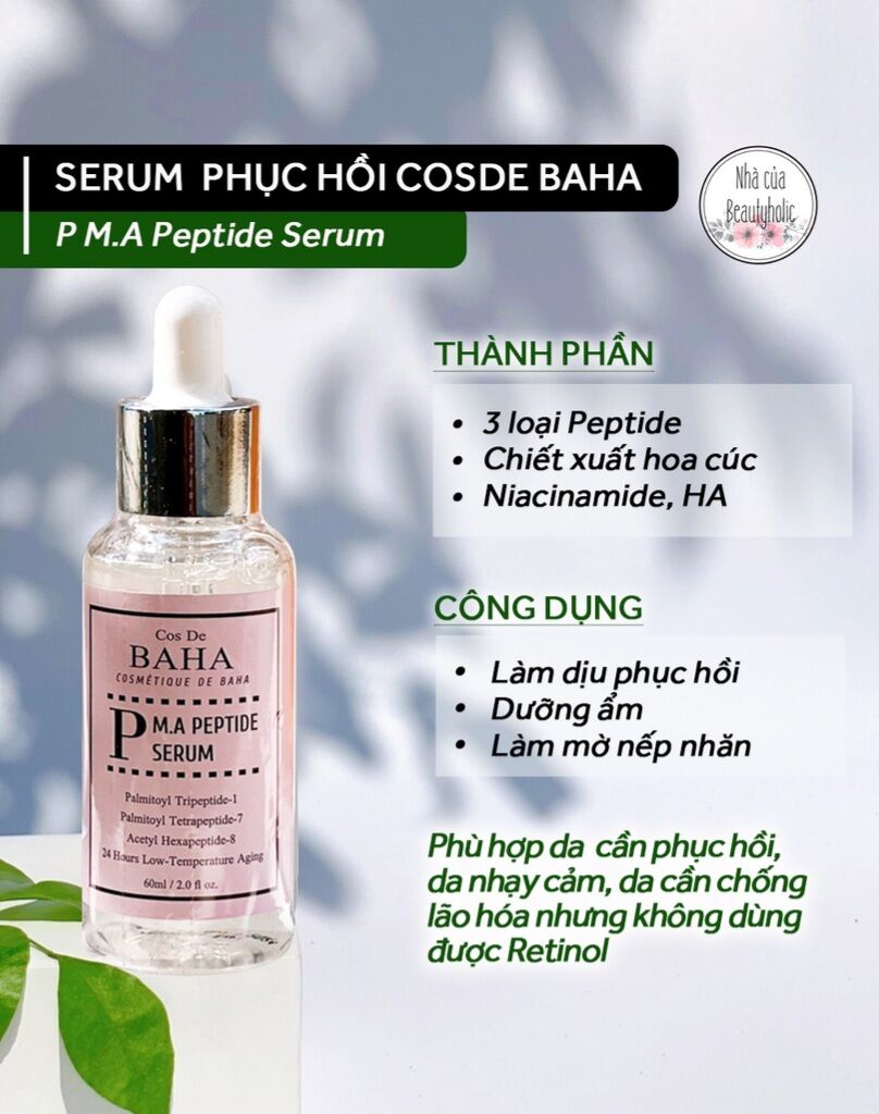 [Nhacuabeautyholic] [Size 60ml] Serum phục hồi chống nhăn COSDE BAHA P M.A PEPTIDE