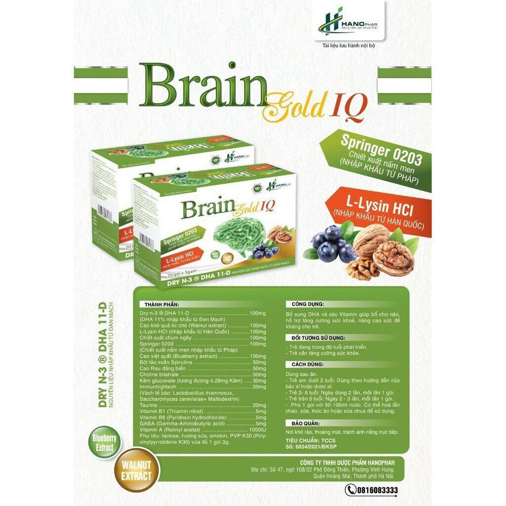 Cốm bổ não brain gold iq