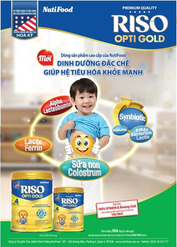Sữa Nutifood Riso Opti Gold 2 850g - Cho Bé Từ 6-12 tháng