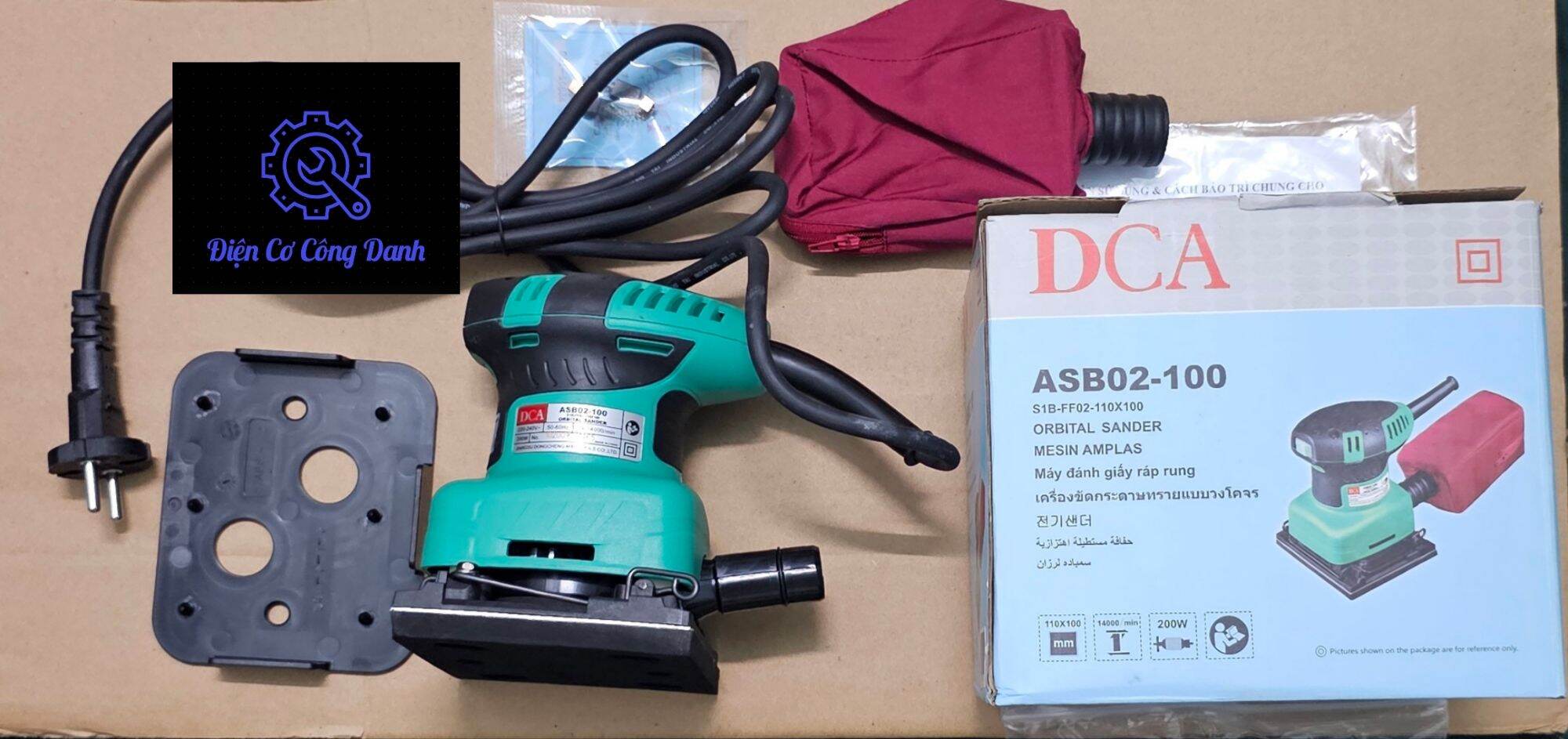 Máy chà nhám vuông dca asb02-100