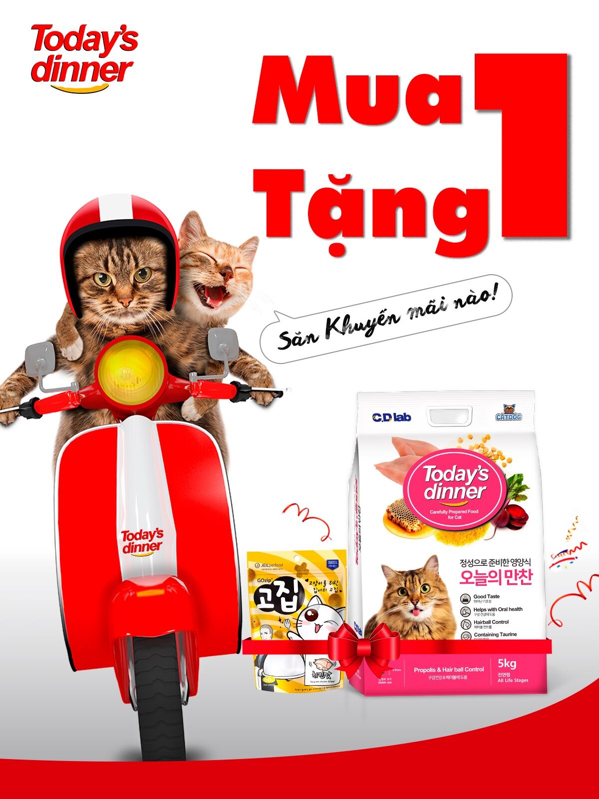 Hạt Today’s Dinner dinh dưỡng hoàn chỉnh cho mèo mọi lứa tuổi