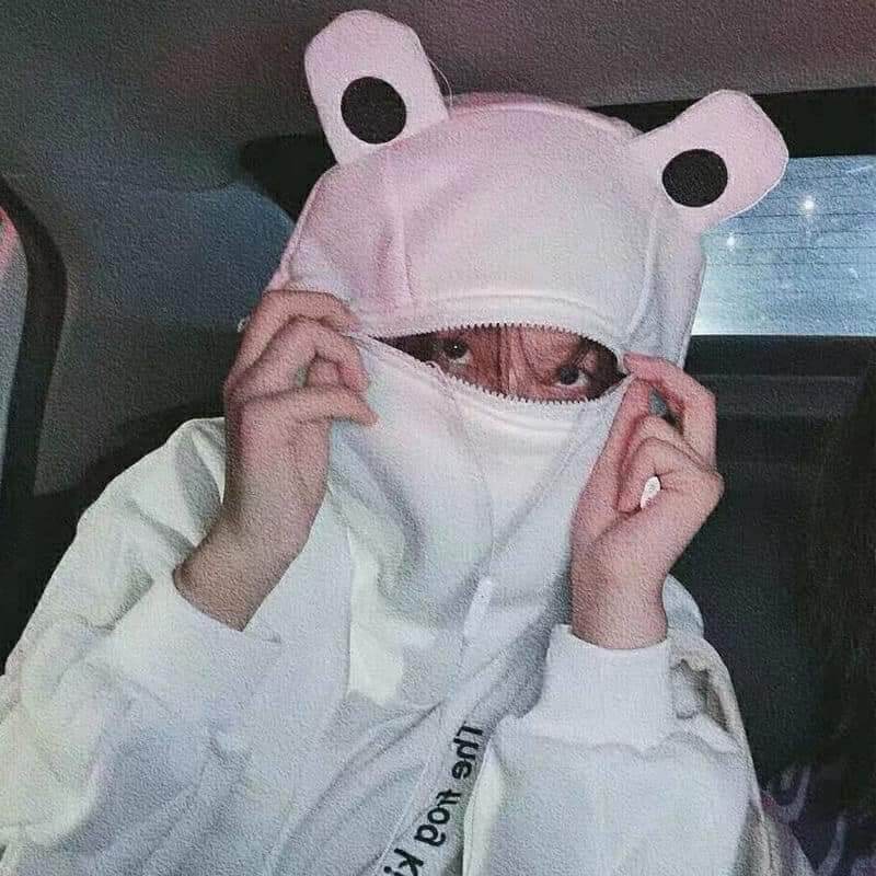 áo hoodie nỉ lông hình con ếch siêu cute