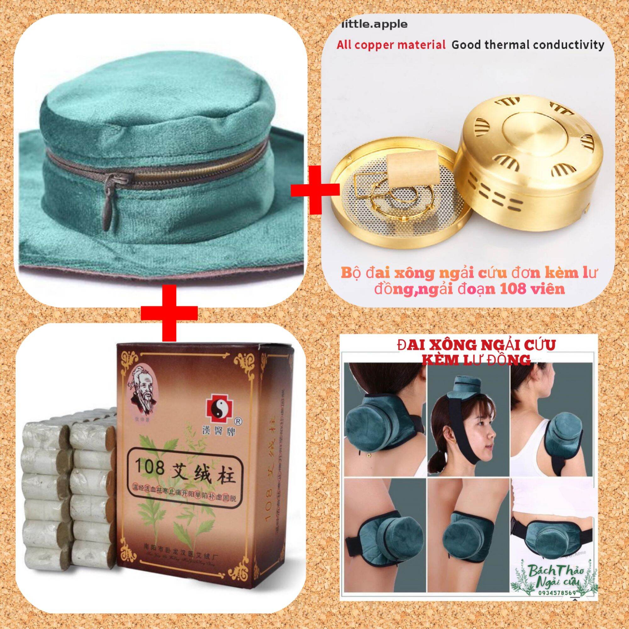 Đai xông ngải cứu đơn, hộp ngải đoạn 108 viên
