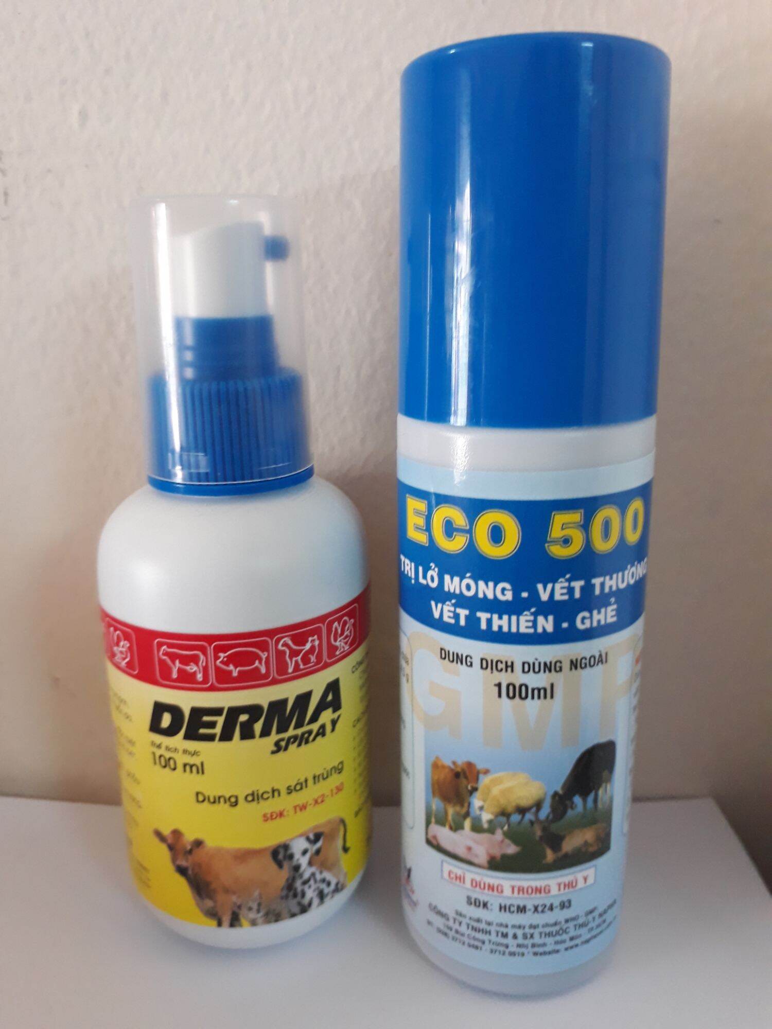 Bộ sát trùng ghẻ lở,ghẻ ngứa thú cưng derma eco500