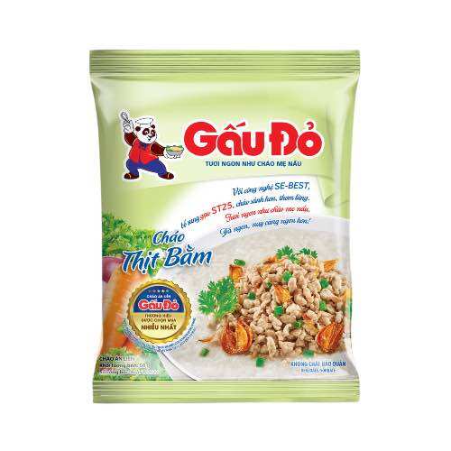 Combo 5 gói cháo gấu đỏ thịt bằm 50g