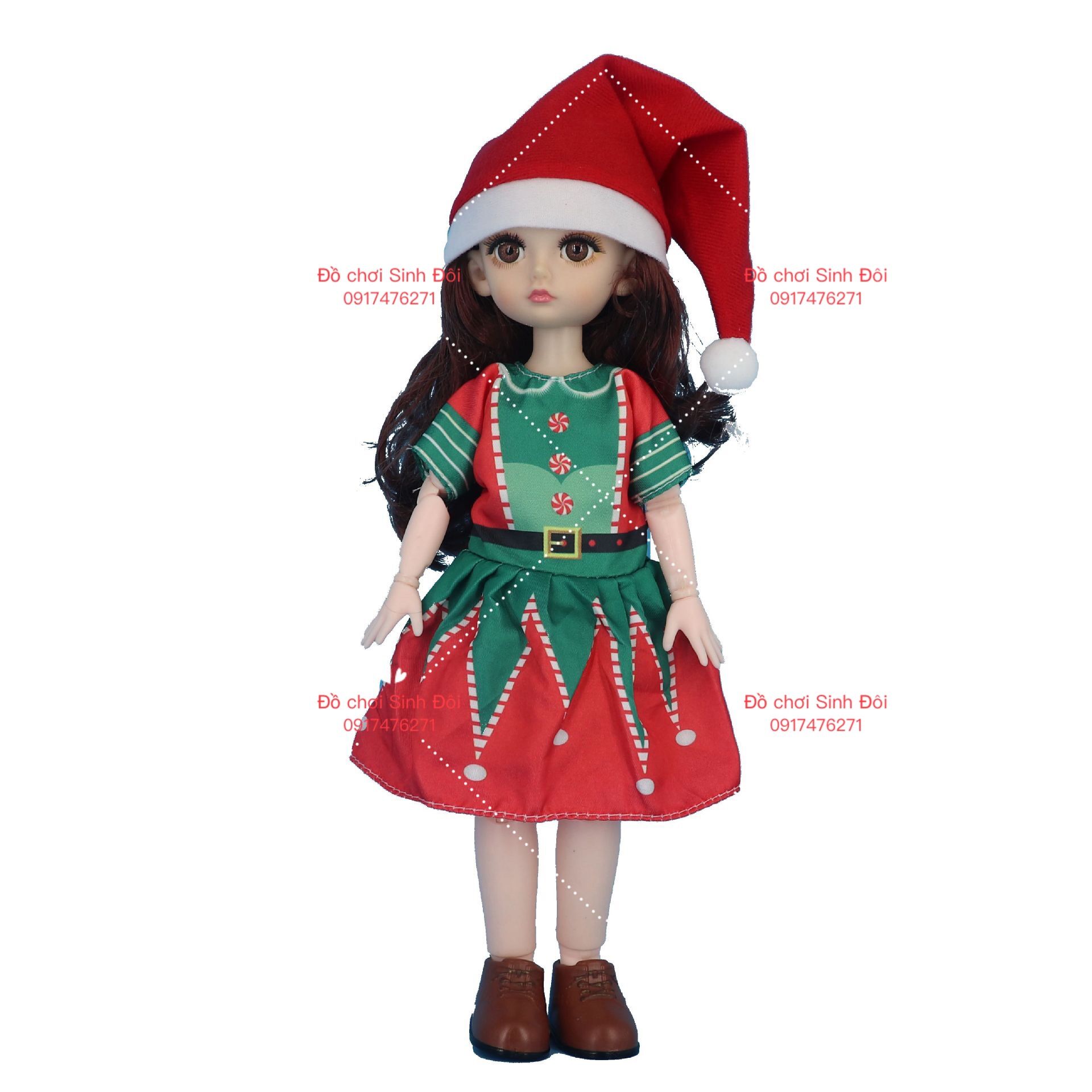 Búp bê 30cm ( mập ) mặc áo Noel và nón