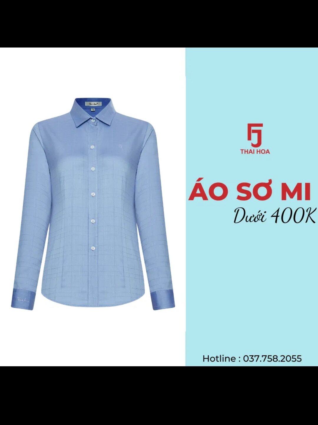 Áo sơ mi nữ công sở dài tay chất vải cotton  Sơ mi nữ Thái Hòa 047 màu  đen màu xanh  HolCim  Kênh Xây Dựng Và Nội Thất