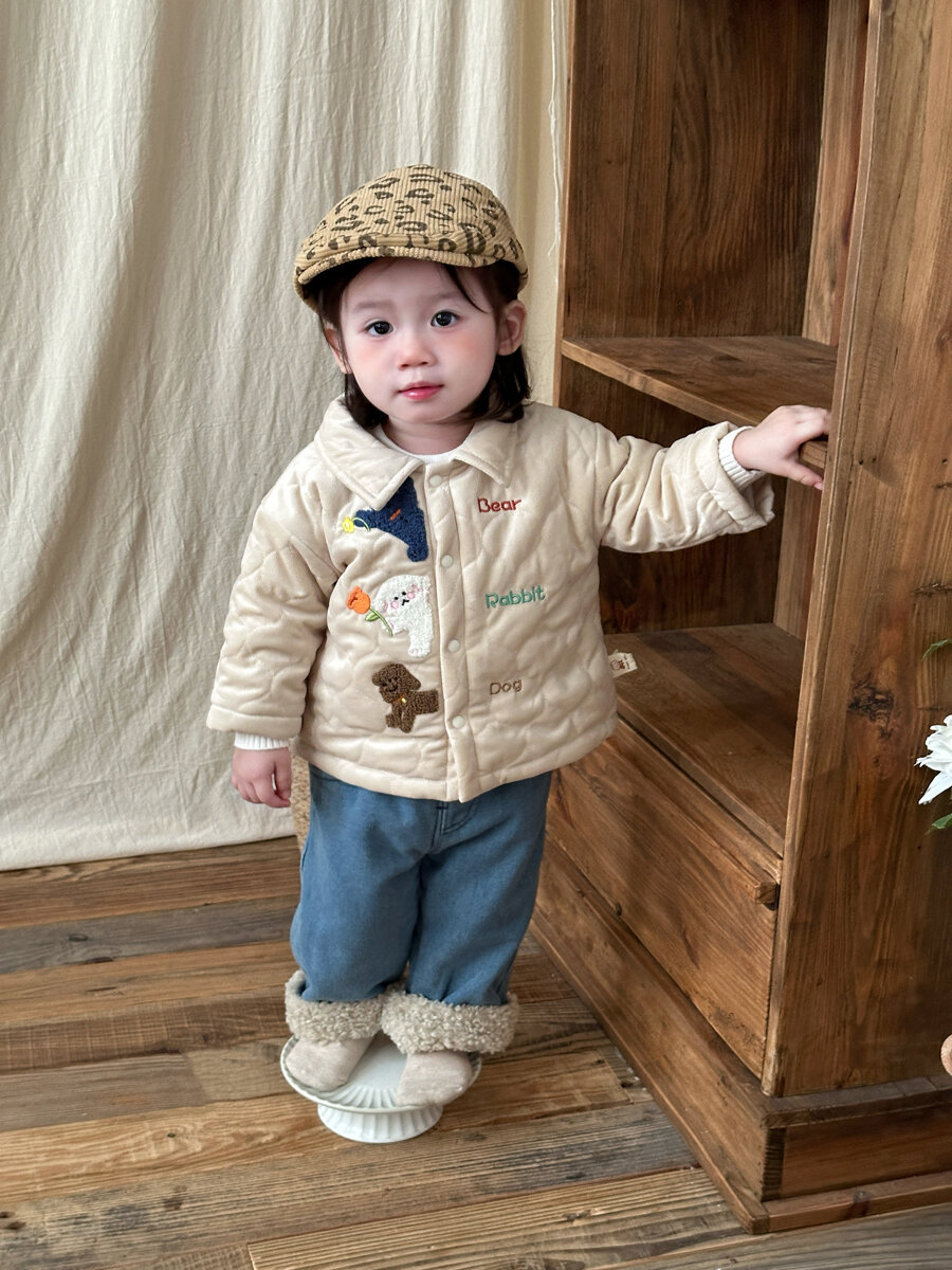 Warm Winter Outfit With Cotton Padded Jacket and Fleece Lined Jeans Set Giá 273,000 Đồng*Miễn phí vận chuyển