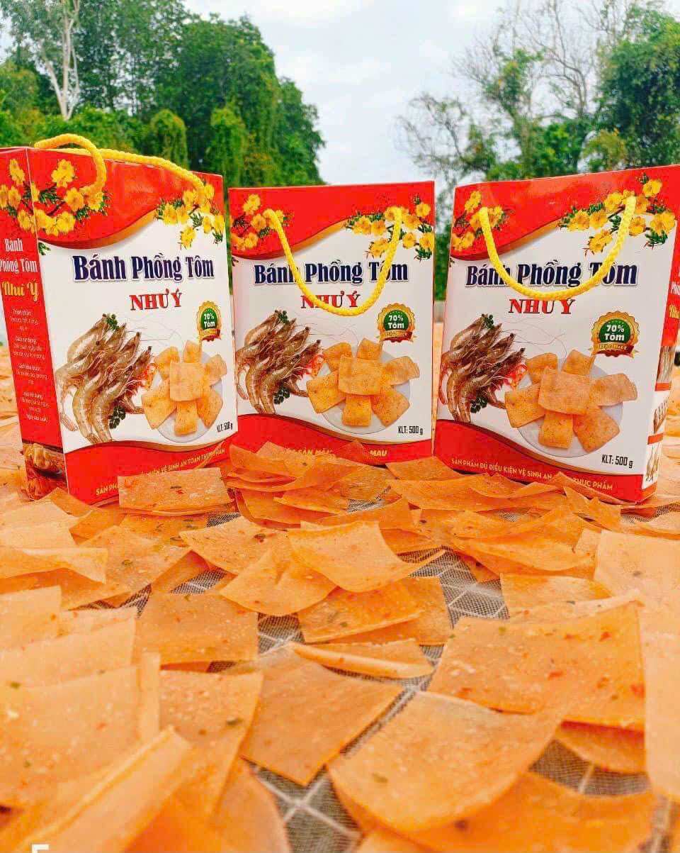 Combo 3 hộp x 500g bánh phồng tôm như ý - đặc sản cà mau- bánh phồng năm căn cà mau
