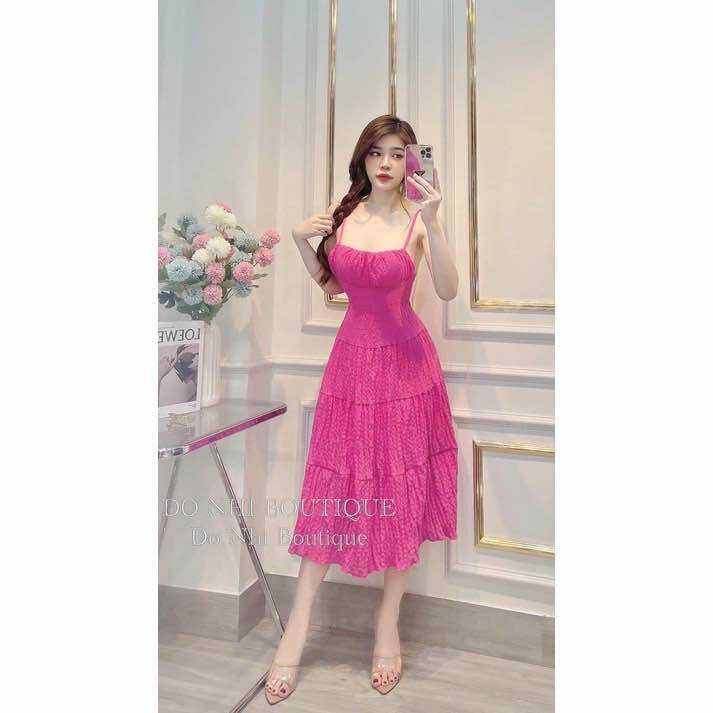 Đầm 2 dây - T53 - đầm dập ly chất xốp hàng chuẩn