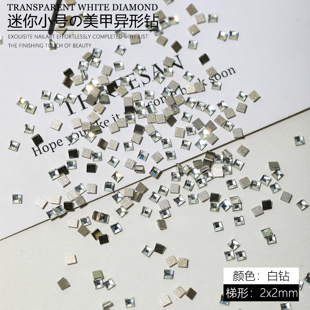 Diamond Nail Art Flat Bottom Irregular Shape White Single Mini Waterdrop Heart Square Transparent Di