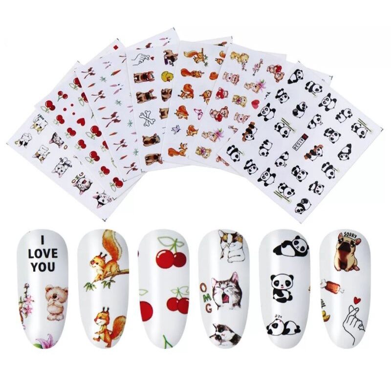 Bộ 7 tờ/12 tờ sticker dán móng (6.2 × 5.8cm/tờ)