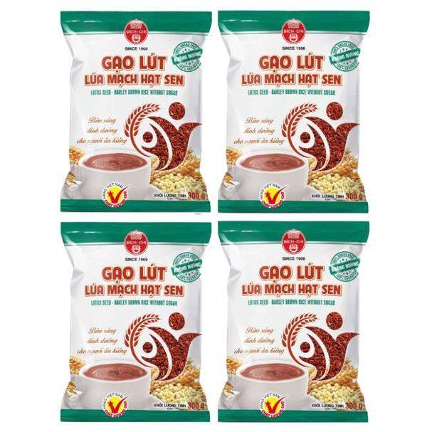 COMBO 4 BỊCH BỘT GẠO LỨC LÚA MẠCH VÀ  HẠT SEN BÍCH CHI 300G