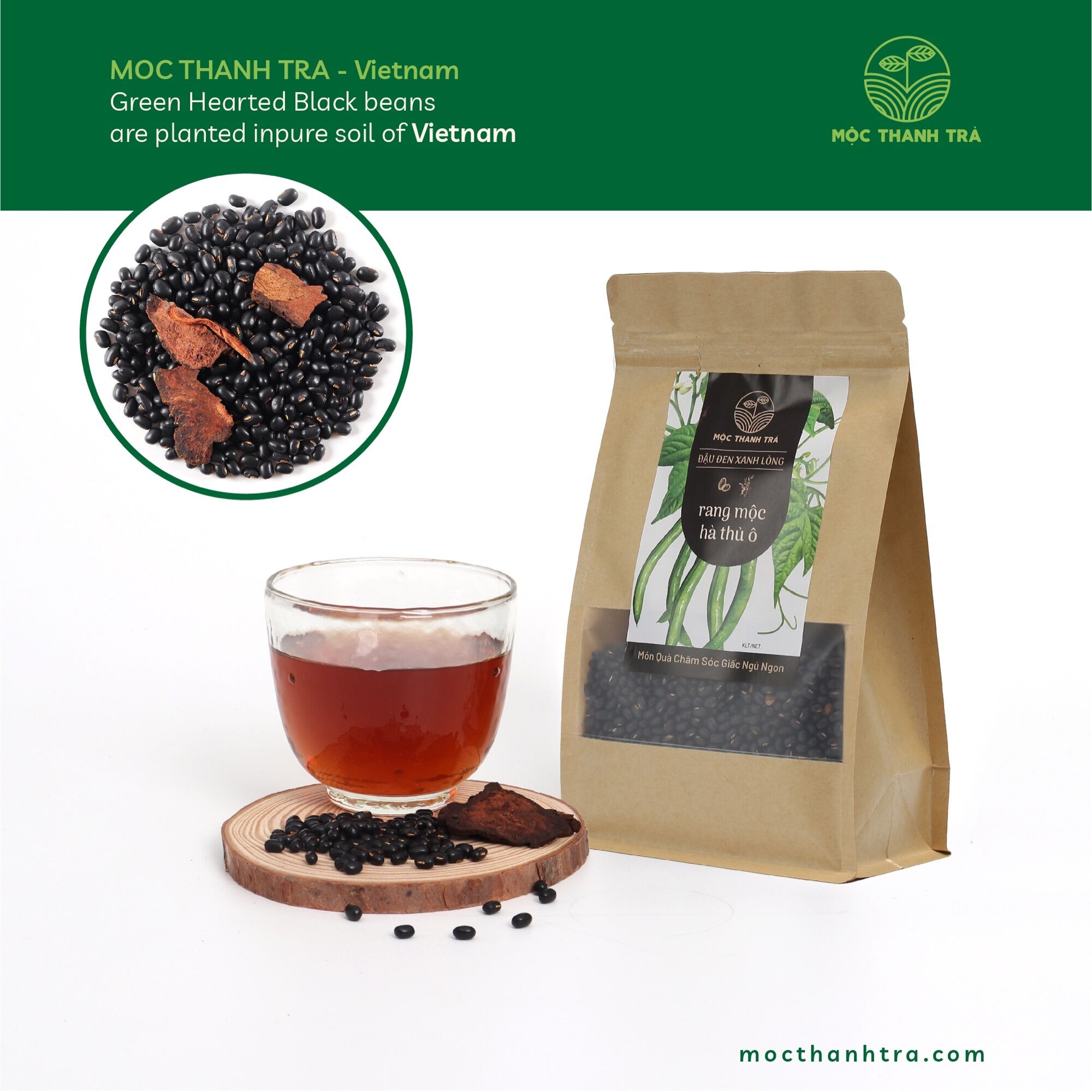 [HCM]Đậu Đen Xanh Lòng Rang Mộc  - Hà Thủ Ô Mộc Thanh Trà - Túi 500g (Hạt Rời) Trà Giải Nhiệt - Mát Gan - Hỗ Trợ Chứng Mất Ngủ Tóc Bạc Sớm