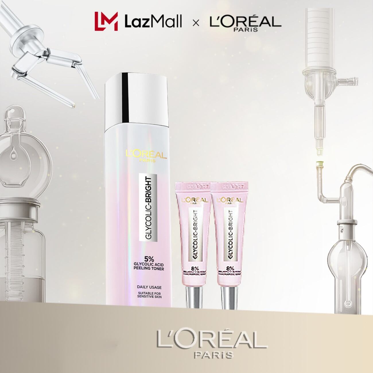 Bộ chăm sóc da dưỡng sáng Glycolic Toner 128ml và Serum Glycolic Bright 8% [Melasyl+Glycolic+Niacinamide] 7.5mlx2