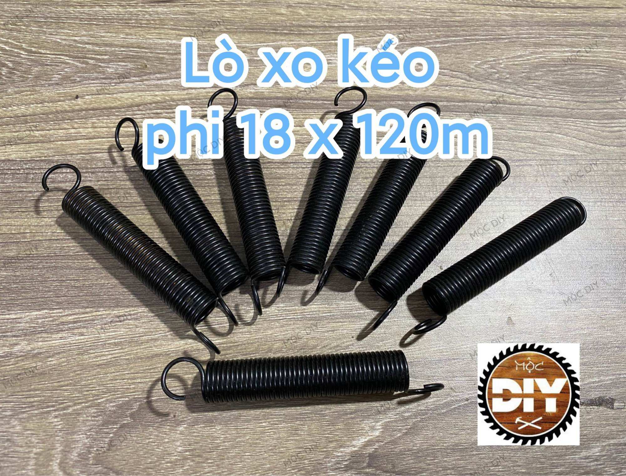 Lò xo kéo phi 18 dài 120mm sợi 2mm màu đen