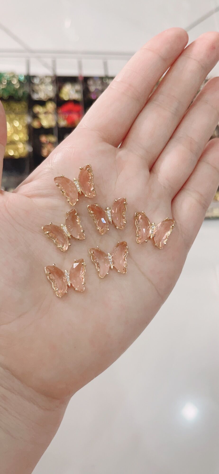 Charm Bướm đính móng tay nail đá pha lê trong suốt
